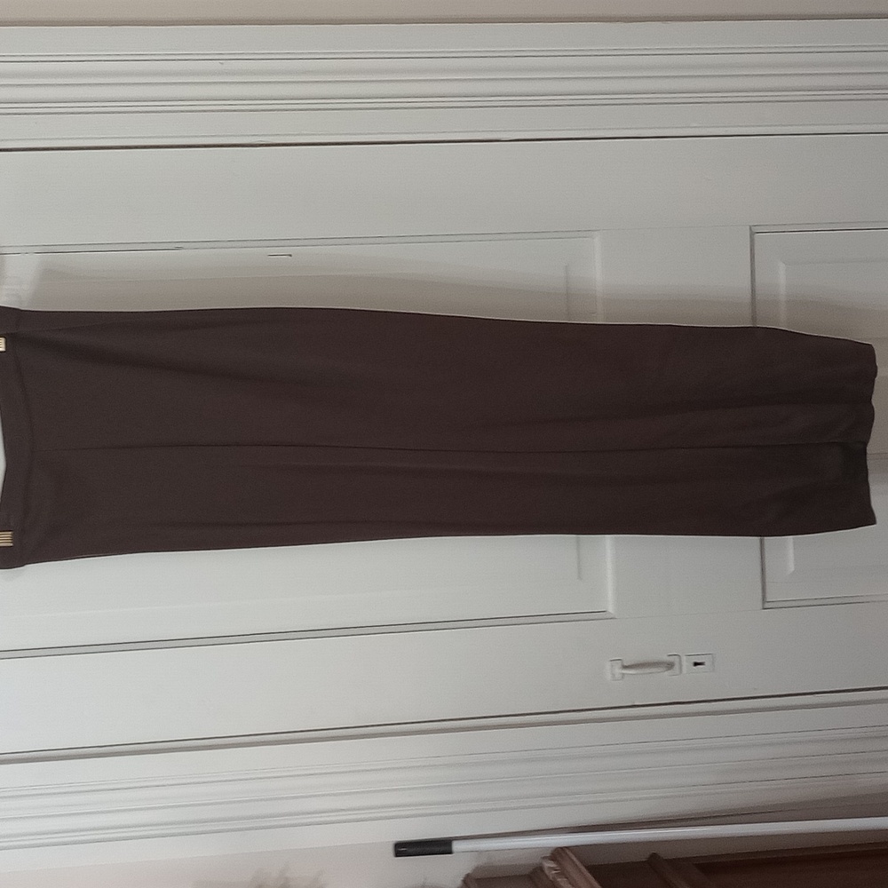 Joan Vass Pull On Brown Wide Leg Cotton Pants Elastic Waistband Size 2, 10/12